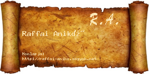 Raffai Anikó névjegykártya