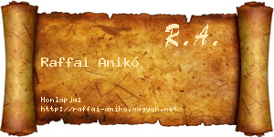 Raffai Anikó névjegykártya